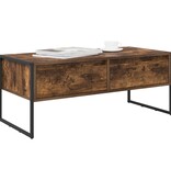 VidaXL Salontafel met lade Rook Eik 100 x 46 x 40 cm Bewerkt hout