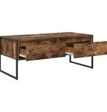 VidaXL Salontafel met lade Rook Eik 100 x 46 x 40 cm Bewerkt hout