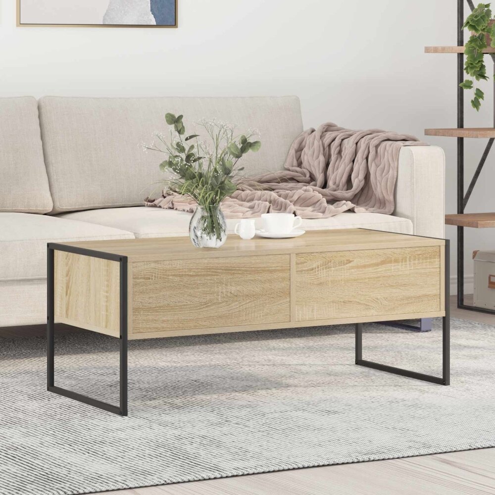 VidaXL Salontafel met lade Sonoma 100 x 46 x 40 cm Bewerkt hout