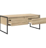 VidaXL Salontafel met lade Sonoma 100 x 46 x 40 cm Bewerkt hout