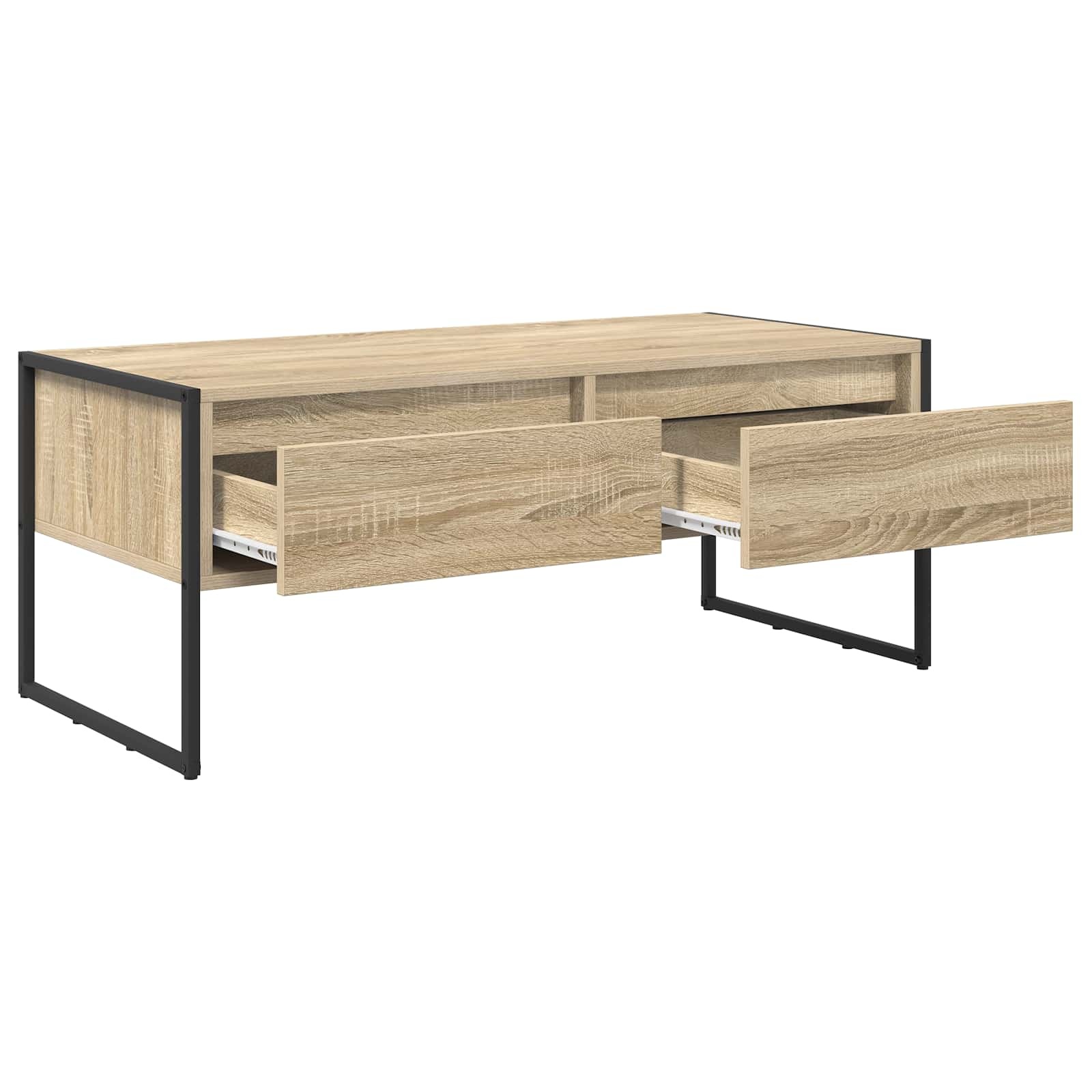 VidaXL Salontafel met lade Sonoma 100 x 46 x 40 cm Bewerkt hout