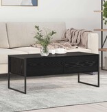 VidaXL Salontafel met lade Zwart Eiken 100 x 46 x 40 cm Bewerkt hout