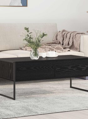 VidaXL Salontafel met lade Zwart Eiken 100 x 46 x 40 cm Bewerkt hout