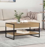 VidaXL Salontafel Ambachtelijk eiken 80 x 50 x 40 cm Bewerkt hout