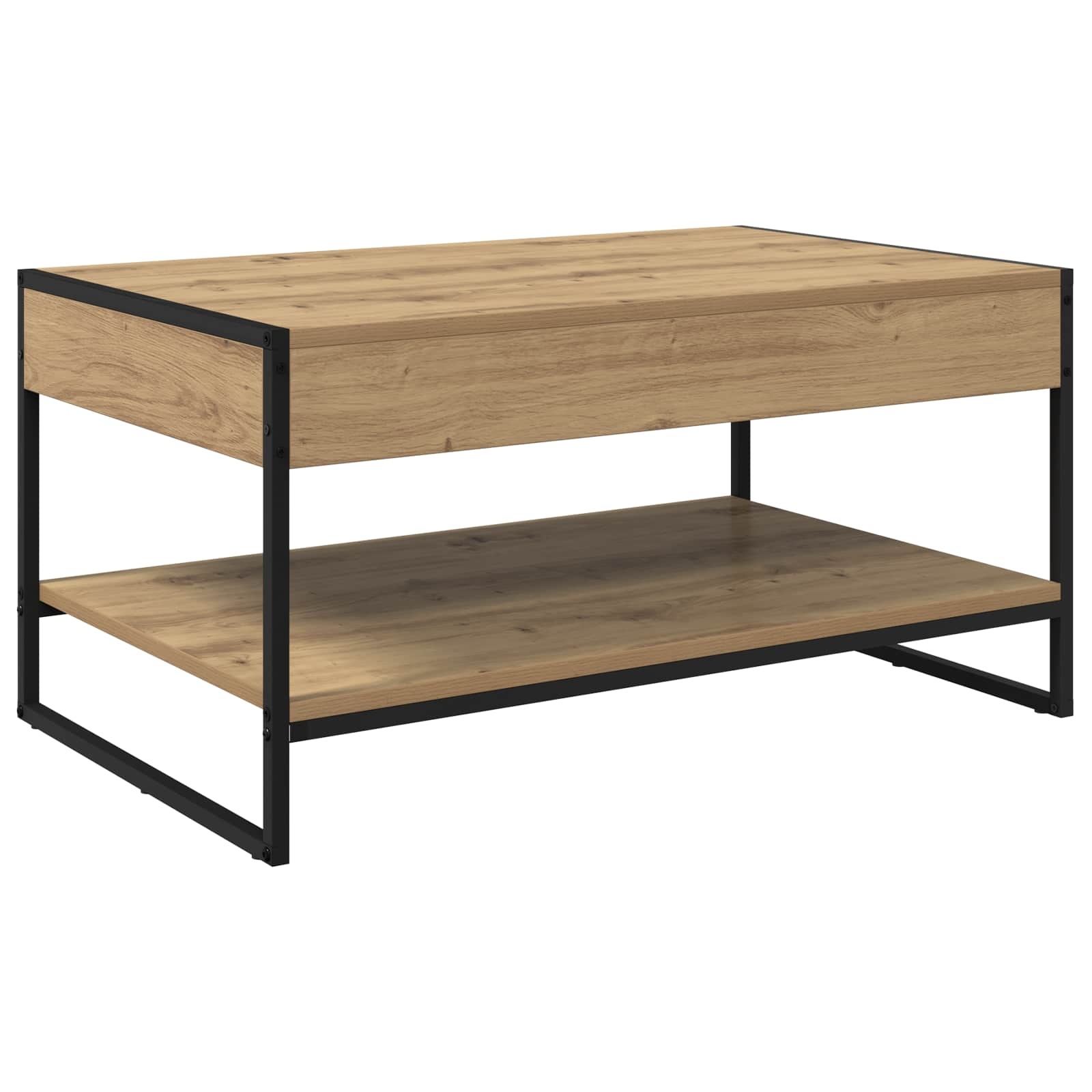 VidaXL Salontafel Ambachtelijk eiken 80 x 50 x 40 cm Bewerkt hout
