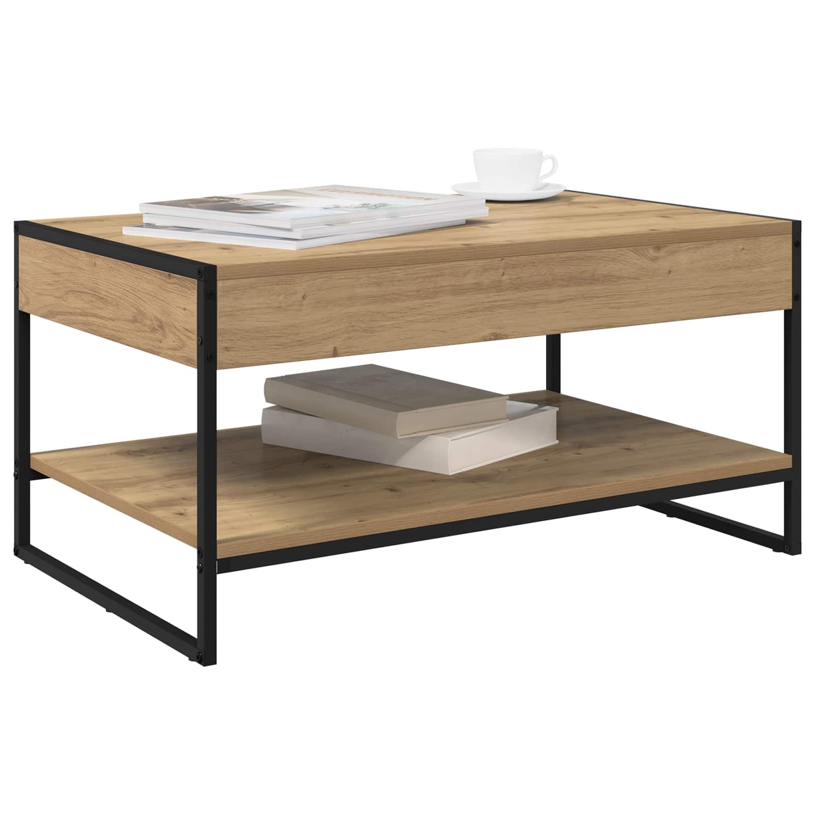 VidaXL Salontafel Ambachtelijk eiken 80 x 50 x 40 cm Bewerkt hout