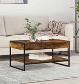 VidaXL Salontafel Rook Eik 80 x 50 x 40 cm Bewerkt hout