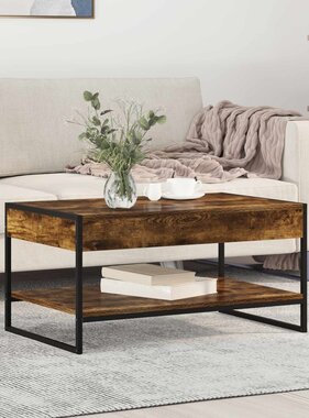 VidaXL Salontafel Rook Eik 80 x 50 x 40 cm Bewerkt hout