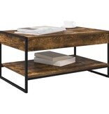 VidaXL Salontafel Rook Eik 80 x 50 x 40 cm Bewerkt hout