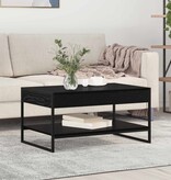 VidaXL Salontafel Zwart Eiken 80 x 50 x 40 cm Bewerkt hout
