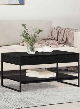 VidaXL Salontafel Zwart Eiken 80 x 50 x 40 cm Bewerkt hout