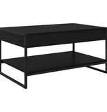 VidaXL Salontafel Zwart Eiken 80 x 50 x 40 cm Bewerkt hout