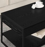 VidaXL Salontafel Zwart Eiken 80 x 50 x 40 cm Bewerkt hout