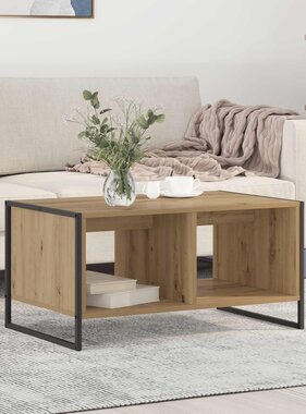 VidaXL Salontafel Ambachtelijk eiken 80 x 50 x 40 cm Bewerkt hout