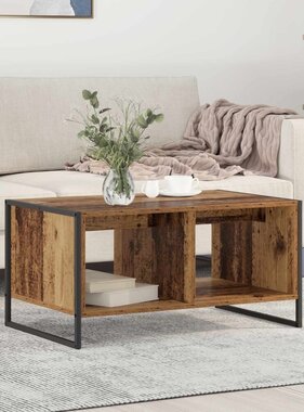 VidaXL Salontafel Oud Hout 80 x 50 x 40 cm Bewerkt hout