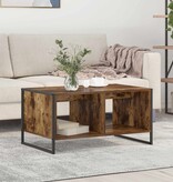 VidaXL Salontafel Rook Eik 80 x 50 x 40 cm Bewerkt hout