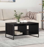 VidaXL Salontafel Zwart Eiken 80 x 50 x 40 cm Bewerkt hout
