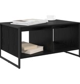 VidaXL Salontafel Zwart Eiken 80 x 50 x 40 cm Bewerkt hout