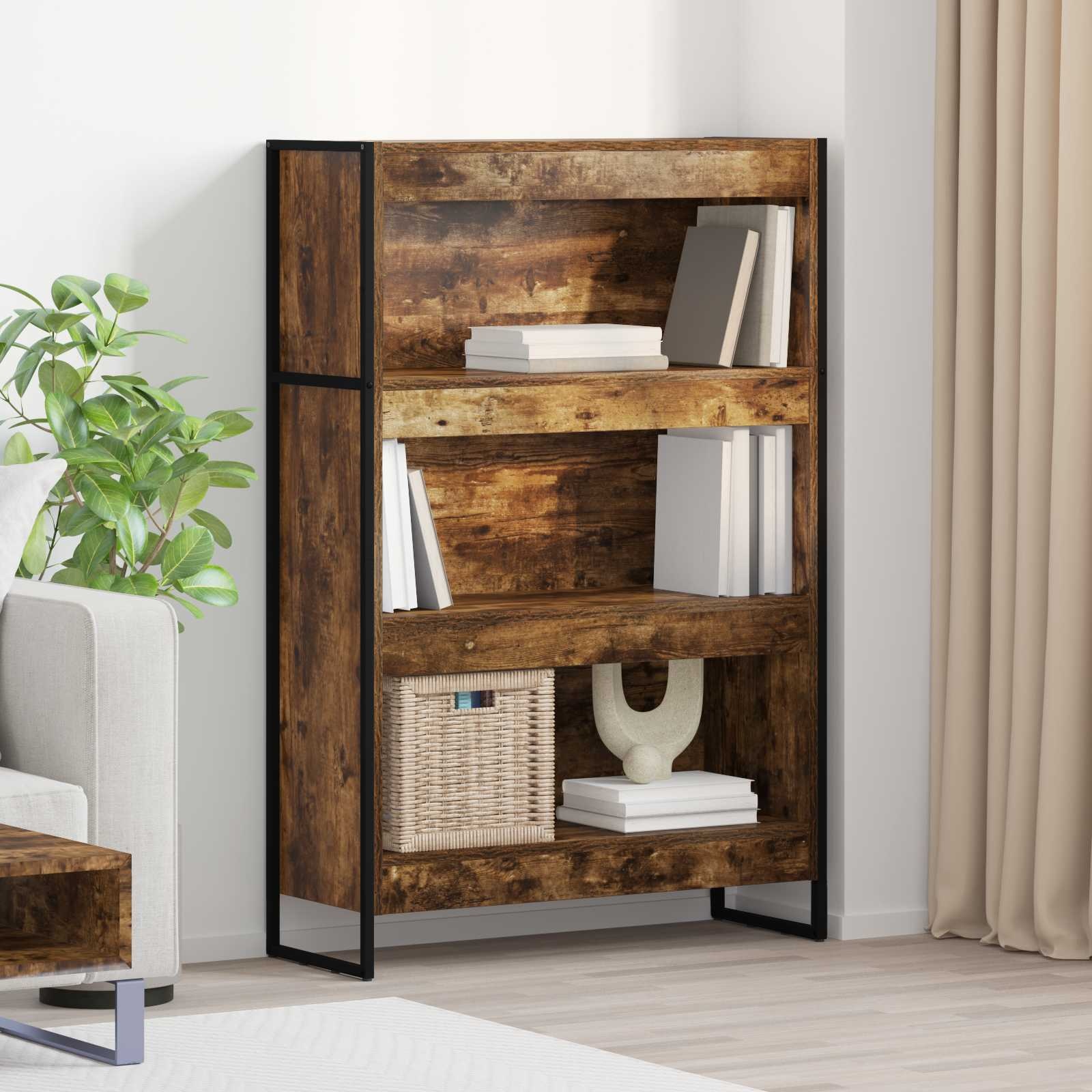 VidaXL Boekenkast Rook Eik 80 x 30 x 155 cm Bewerkt hout