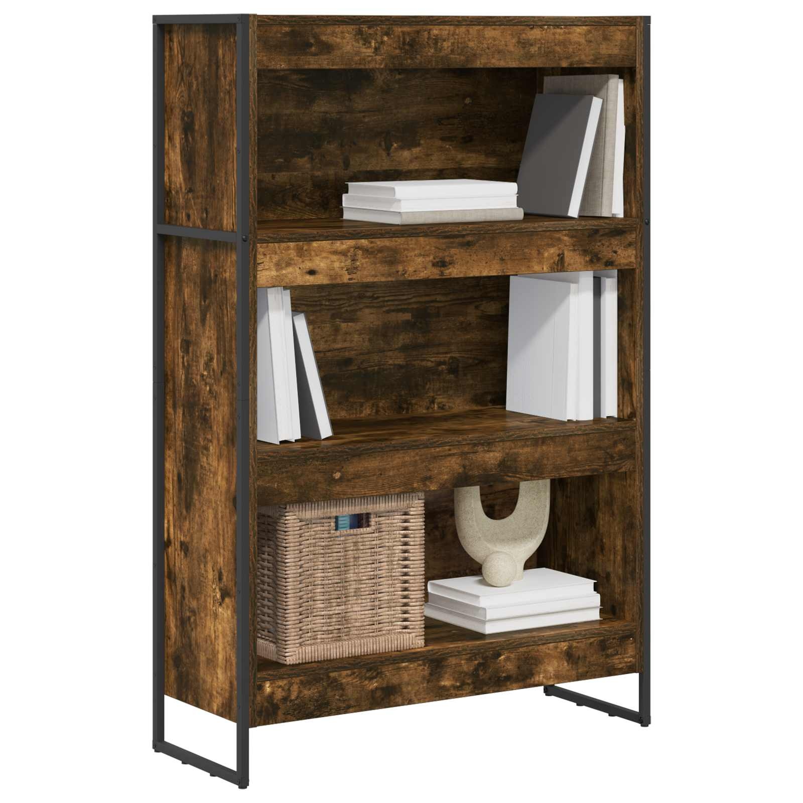 VidaXL Boekenkast Rook Eik 80 x 30 x 155 cm Bewerkt hout