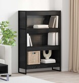 VidaXL Boekenkast Zwart Eiken 80 x 30 x 155 cm Bewerkt hout