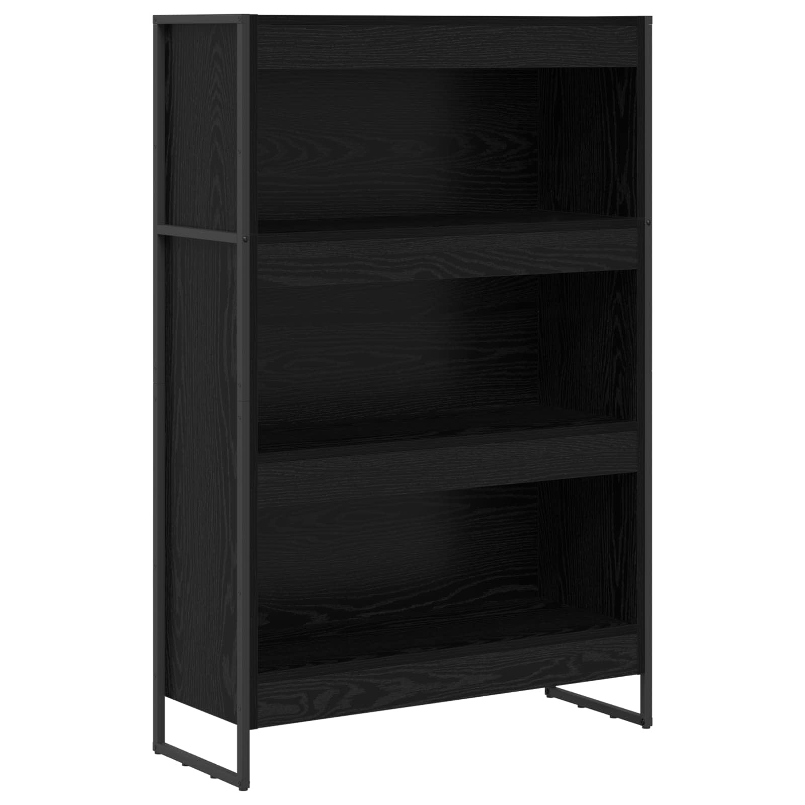 VidaXL Boekenkast Zwart Eiken 80 x 30 x 155 cm Bewerkt hout