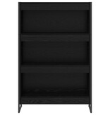 VidaXL Boekenkast Zwart Eiken 80 x 30 x 155 cm Bewerkt hout