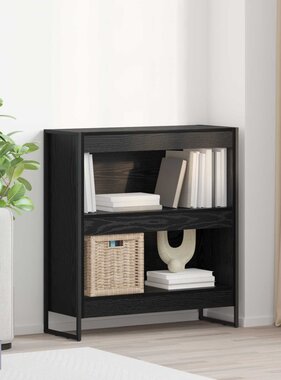 VidaXL Boekenkast Zwart Eiken 80 x 30 x 155 cm Bewerkt hout