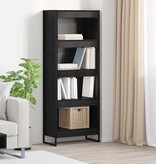 VidaXL Boekenkast Zwart Eiken 80 x 30 x 155 cm Bewerkt hout