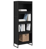 VidaXL Boekenkast Zwart Eiken 80 x 30 x 155 cm Bewerkt hout