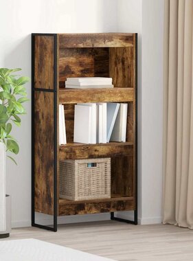 VidaXL Boekenkast Rook Eik 80 x 30 x 155 cm Bewerkt hout