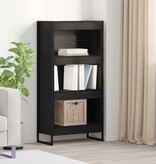 VidaXL Boekenkast Zwart Eiken 80 x 30 x 155 cm Bewerkt hout