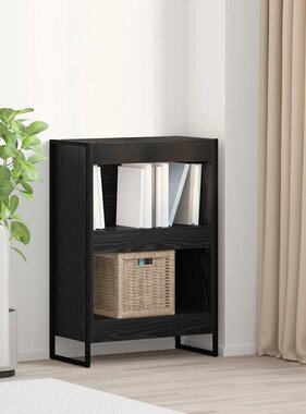 VidaXL Boekenkast Zwart Eiken 80 x 30 x 155 cm Bewerkt hout