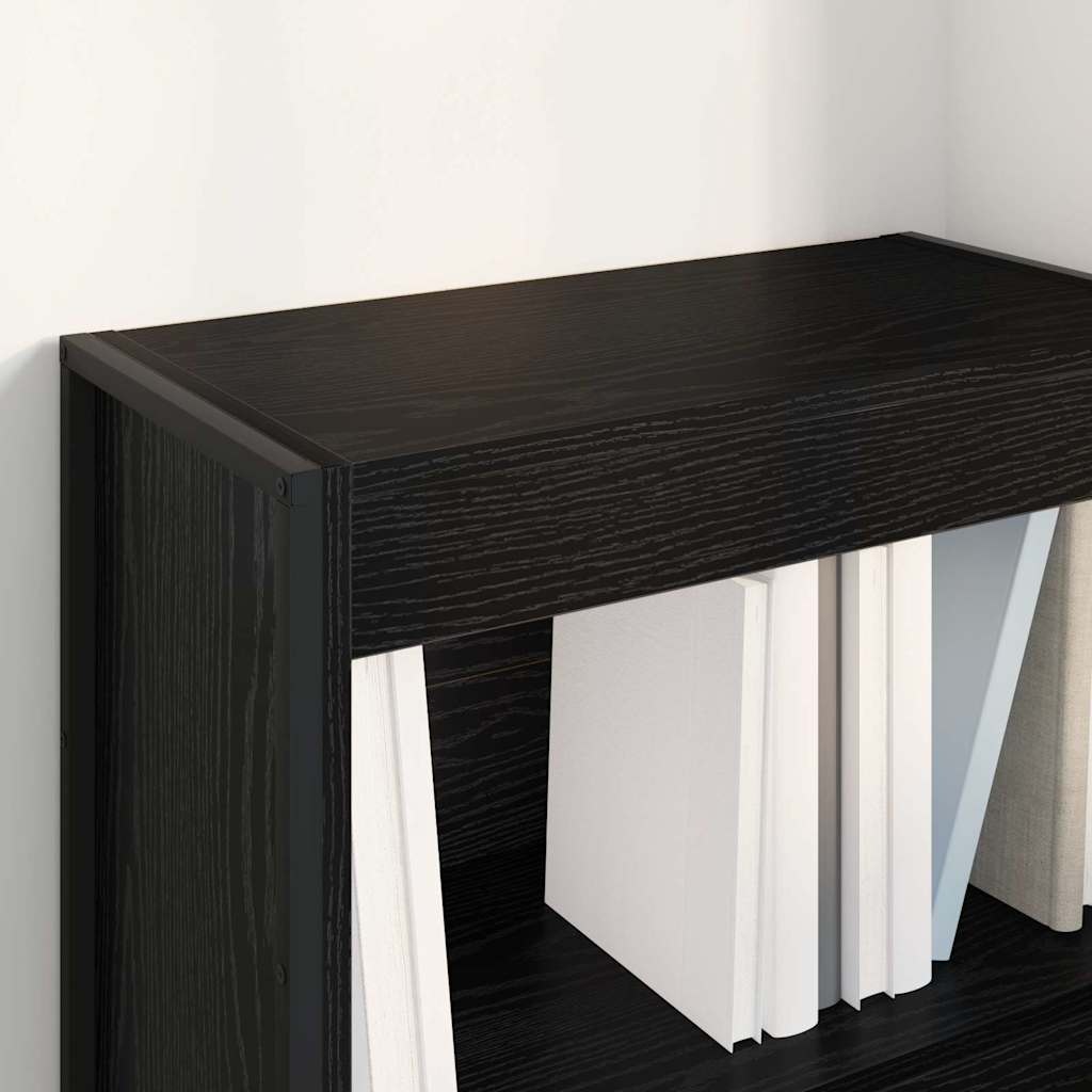 VidaXL Boekenkast Zwart Eiken 80 x 30 x 155 cm Bewerkt hout