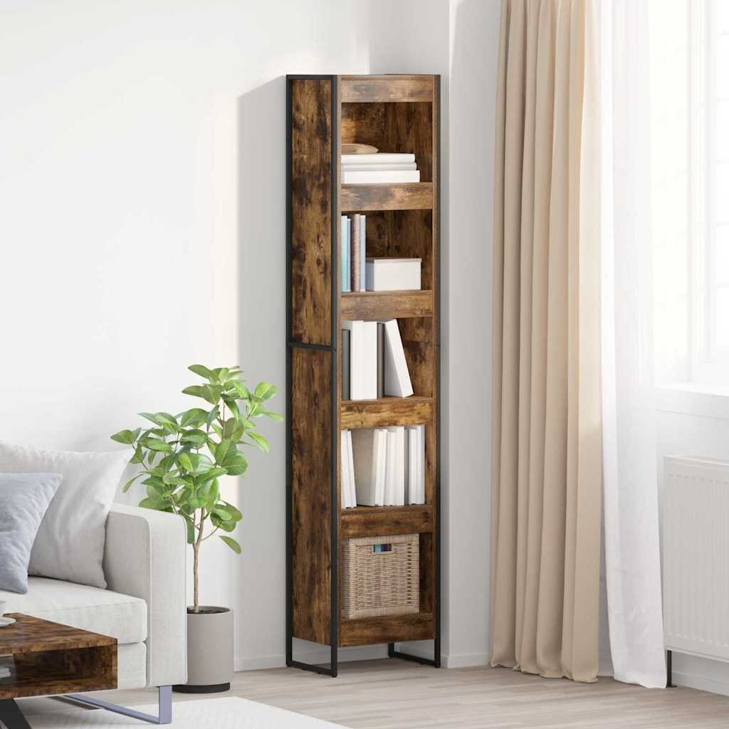 VidaXL Boekenkast Rook Eik 80 x 30 x 155 cm Bewerkt hout