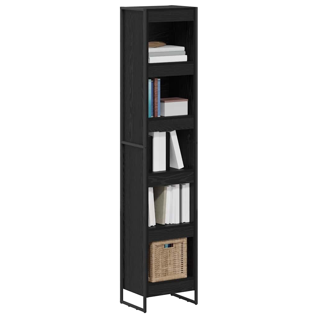 VidaXL Boekenkast Zwart Eiken 80 x 30 x 155 cm Bewerkt hout
