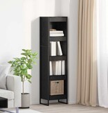 VidaXL Boekenkast Zwart Eiken 80 x 30 x 155 cm Bewerkt hout