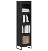 VidaXL Boekenkast Zwart Eiken 80 x 30 x 155 cm Bewerkt hout
