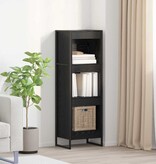 VidaXL Boekenkast Zwart Eiken 80 x 30 x 155 cm Bewerkt hout
