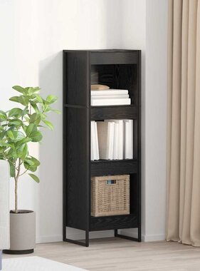 VidaXL Boekenkast Zwart Eiken 80 x 30 x 155 cm Bewerkt hout