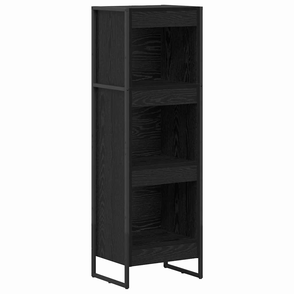 VidaXL Boekenkast Zwart Eiken 80 x 30 x 155 cm Bewerkt hout