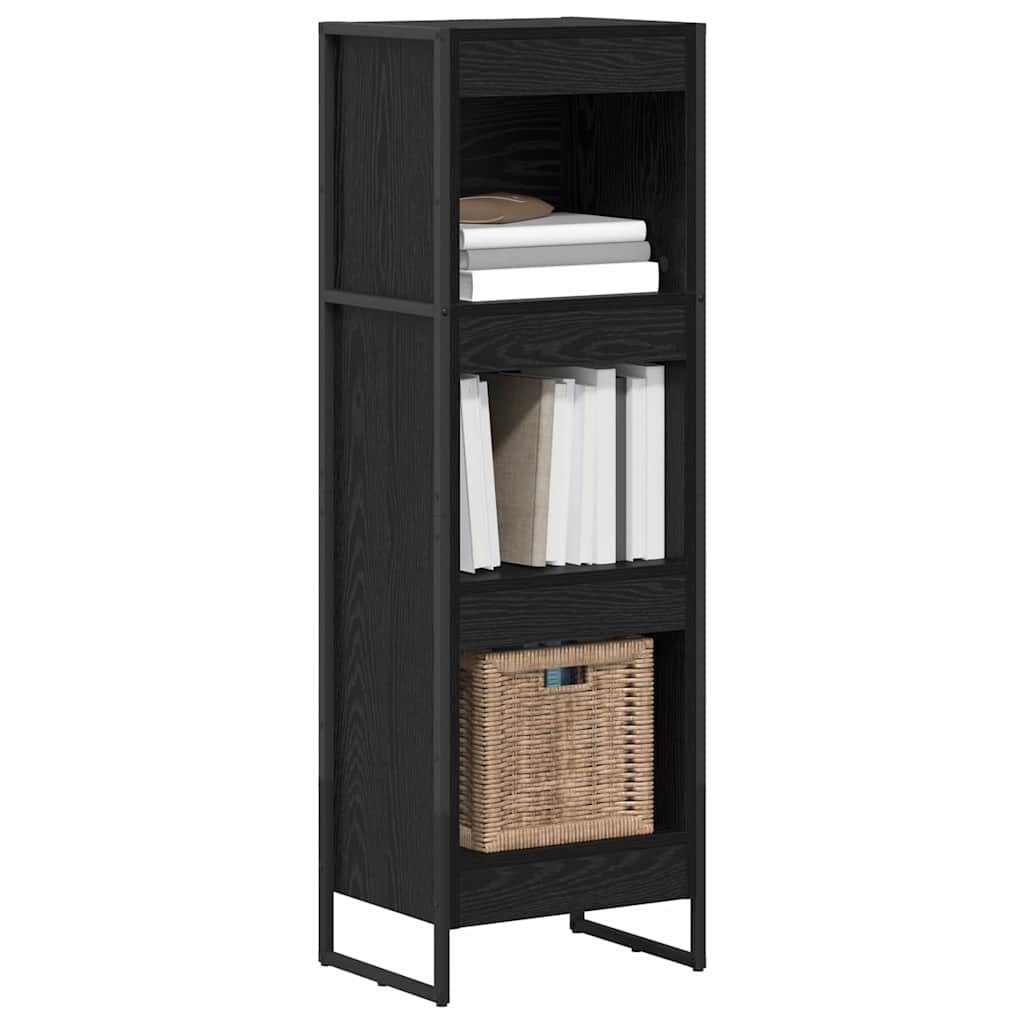 VidaXL Boekenkast Zwart Eiken 80 x 30 x 155 cm Bewerkt hout