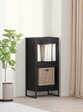 VidaXL Boekenkast Zwart Eiken 80 x 30 x 155 cm Bewerkt hout