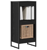 VidaXL Boekenkast Zwart Eiken 80 x 30 x 155 cm Bewerkt hout