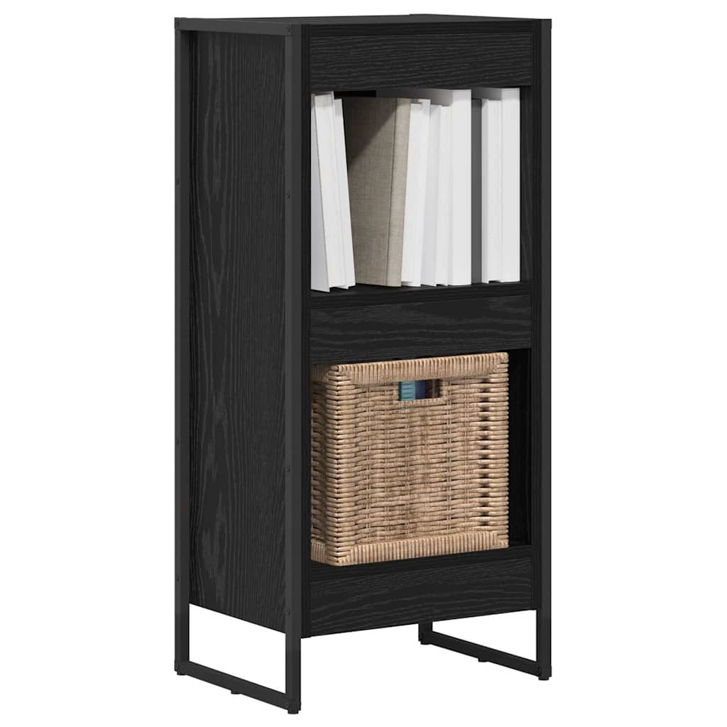 VidaXL Boekenkast Zwart Eiken 80 x 30 x 155 cm Bewerkt hout