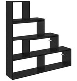 VidaXL Kamerscherm Boekenkast Zwart Eiken 143,5 x 29 x 143,5 cm