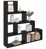 VidaXL Kamerscherm Boekenkast Zwart Eiken 143,5 x 29 x 143,5 cm