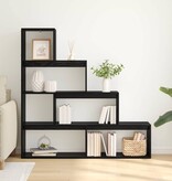 VidaXL Kamerscherm Boekenkast Zwart Eiken 143,5 x 29 x 143,5 cm