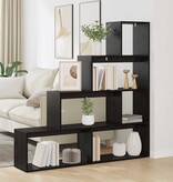 VidaXL Kamerscherm Boekenkast Zwart Eiken 137,5 x 29 x 103,5 cm