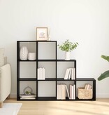 VidaXL Kamerscherm Boekenkast Zwart Eiken 137,5 x 29 x 103,5 cm